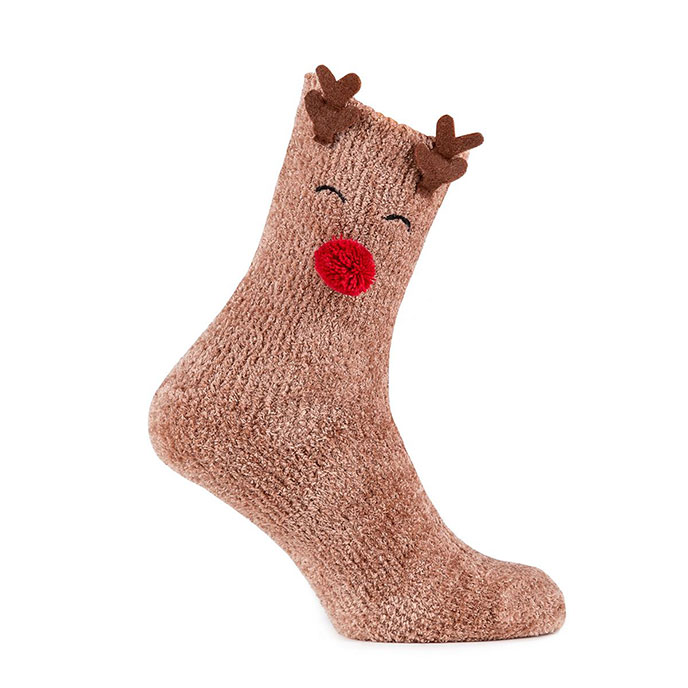 totes Ladies Novelty Supersoft Socks Reindeer Extra Image 2
